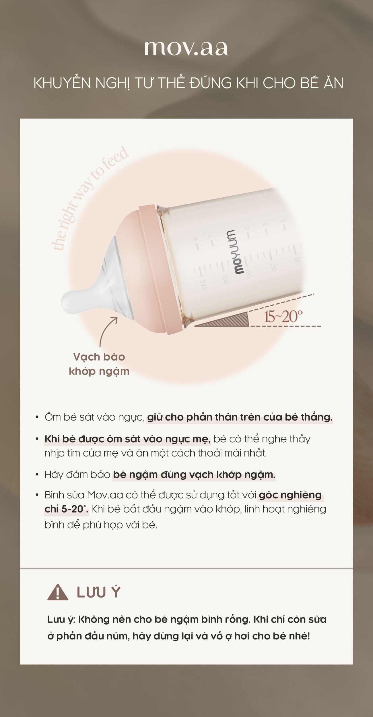Mô tả Bình sữa Moyuum PPSU Mov.aa - 160ml - Bản họa tiết - Xanh mint - 12