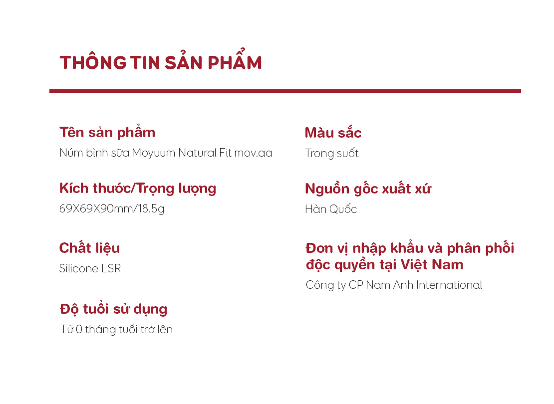 Mô tả Núm bình Moyuum Natural Fit Mov.aa - Đủ size - Hộp 2 chiếc - 3