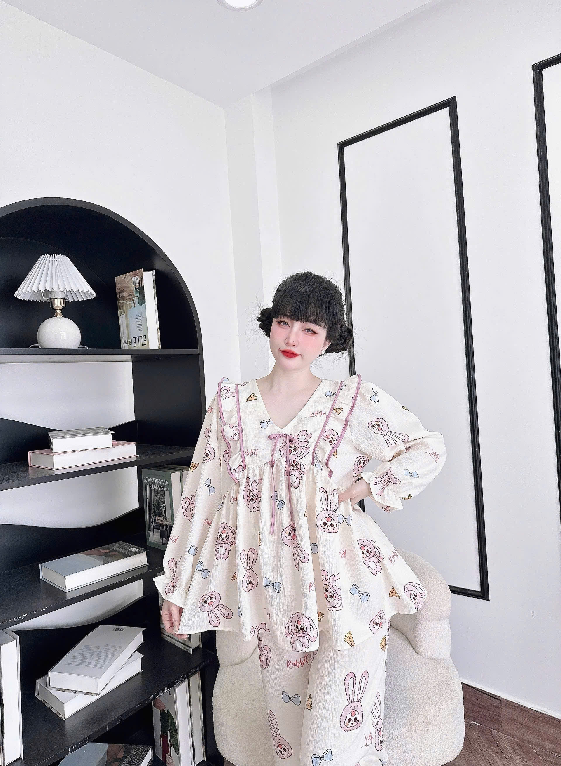 Đồ Mặc Nhà Nữ SOJUN Bộ Dài Xốp Babydoll