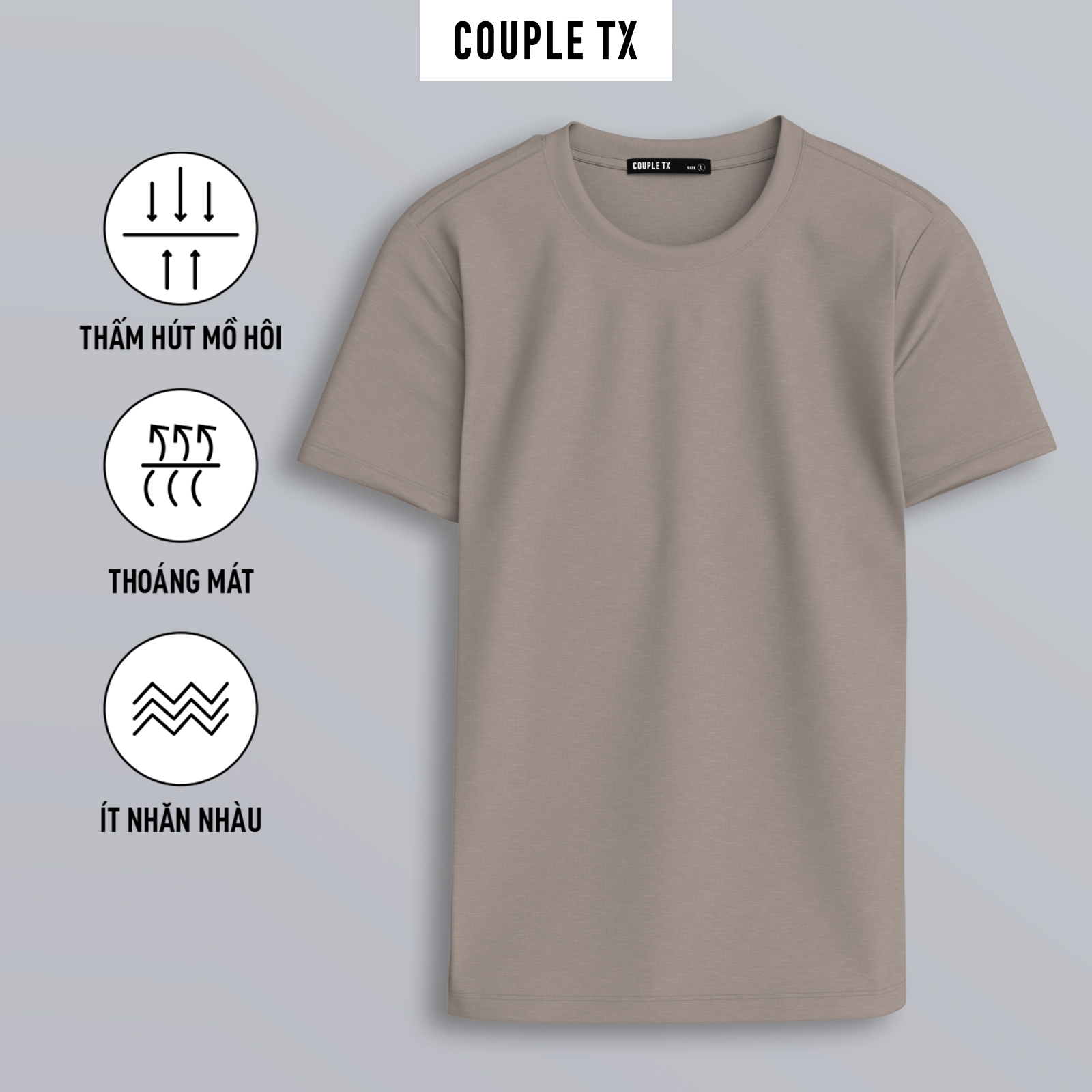 Mô tả Áo Thun Nam Couple TX Cổ Tròn Basic Vải Đốm Form Slim Ôm MTS 1375 - 2