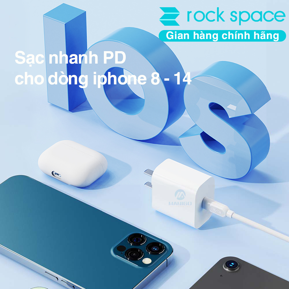 Mô tả Bộ Sạc nhanh 20W Rockspace T18 hàng chính hãng bảo hành 12 tháng 1 đổi 1 - 4