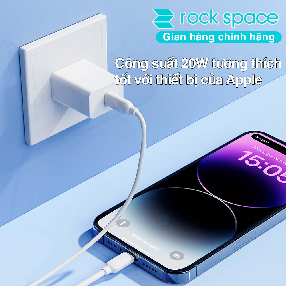 Mô tả Bộ Sạc nhanh 20W Rockspace T18 hàng chính hãng bảo hành 12 tháng 1 đổi 1 - 5