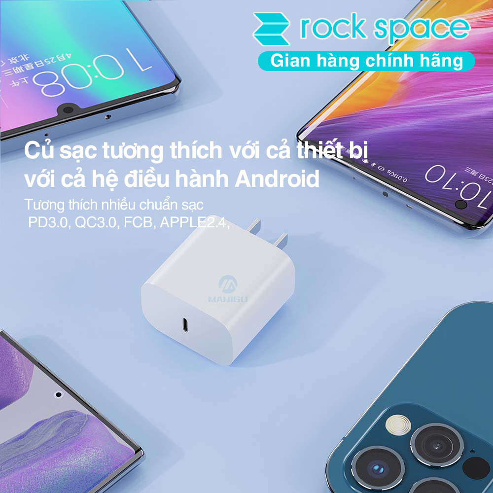Mô tả Bộ Sạc nhanh 20W Rockspace T18 hàng chính hãng bảo hành 12 tháng 1 đổi 1 - 6