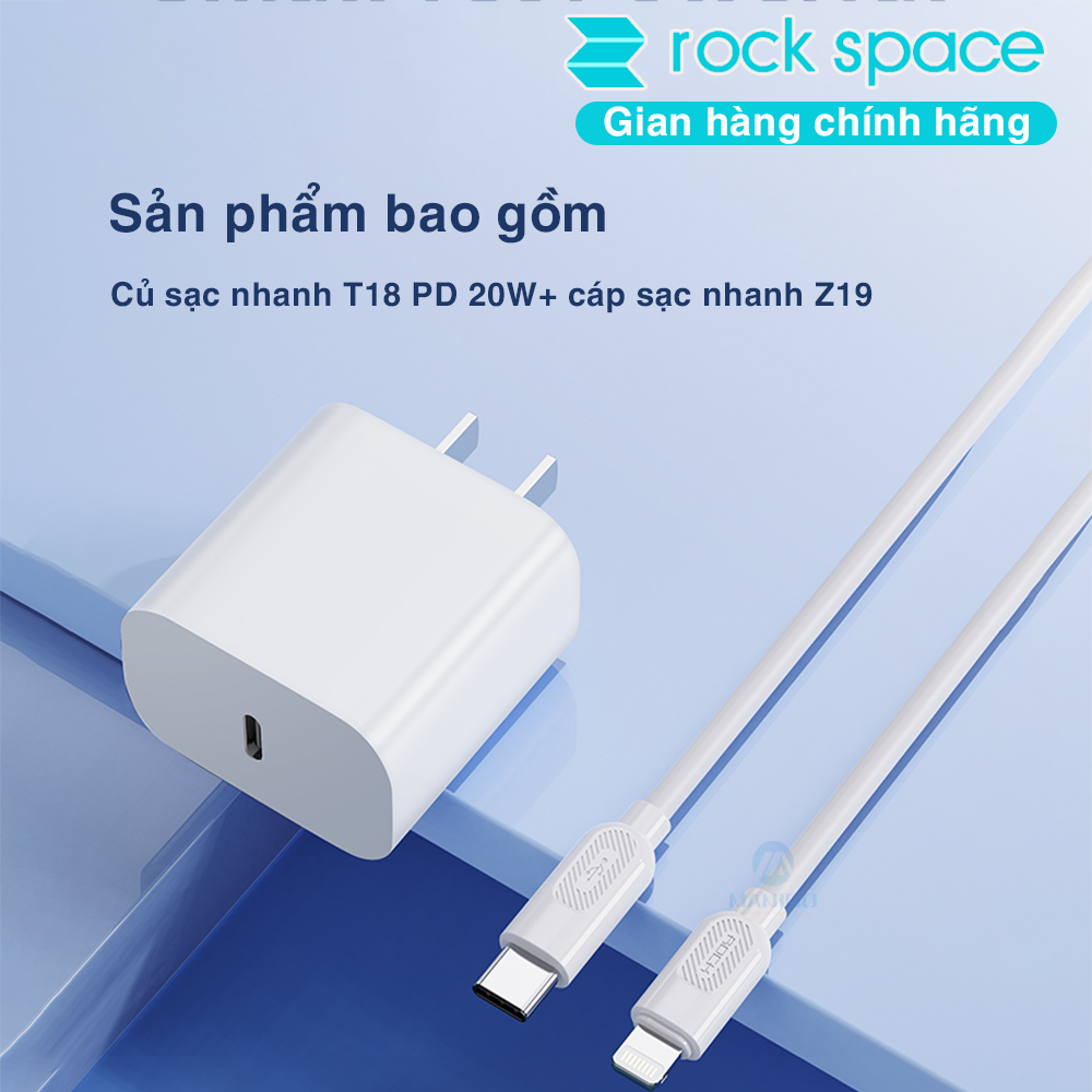 Mô tả Bộ Sạc nhanh 20W Rockspace T18 hàng chính hãng bảo hành 12 tháng 1 đổi 1 - 10