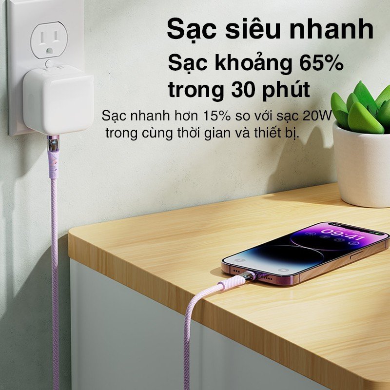 Mô tả Dây cáp sạc nhanh iphone PD 33W Rockspace Z21 dây dù Hàng chính hãng bảo hành 1 năm 1 đổi - 5