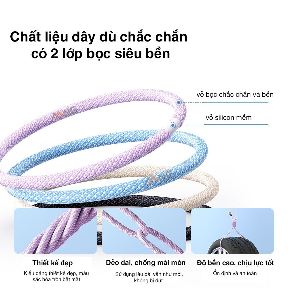 Mô tả Dây cáp sạc nhanh iphone PD 33W Rockspace Z21 dây dù Hàng chính hãng bảo hành 1 năm 1 đổi - 6