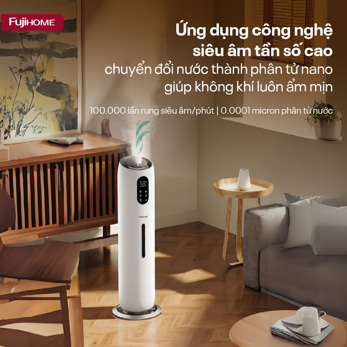 Máy phun sương tạo ẩm dung tích lớn 10L Fujihome 