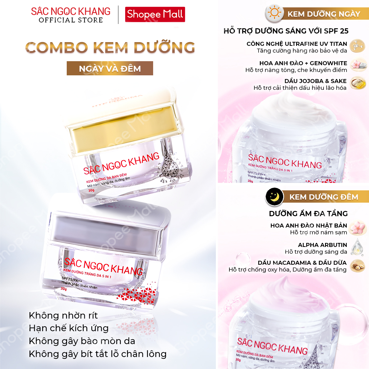 Kem dưỡng da ban đêm Sắc Ngọc Khang 30g