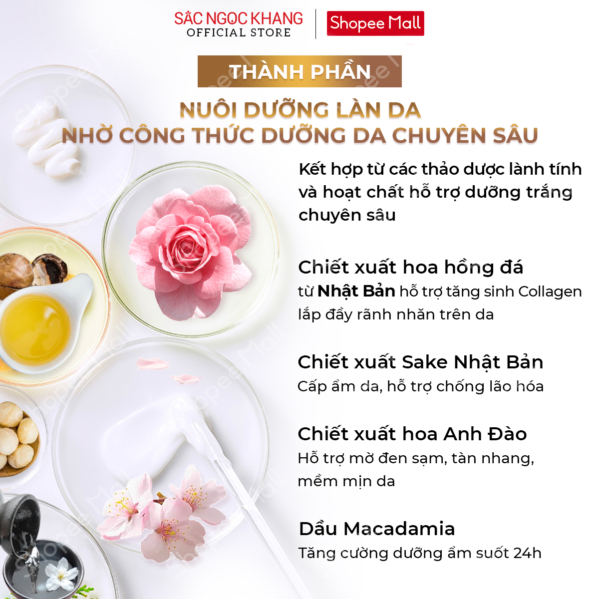 Ưu điểm Kem dưỡng da ban đêm Sắc Ngọc Khang