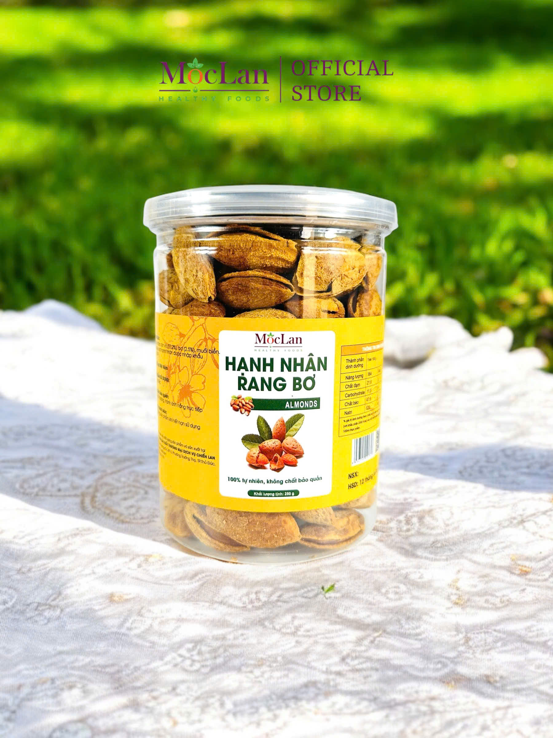 Mô tả Hạnh nhân rang bơ Mộc Lan - Mỹ loại 1 - 250g, 500g - 1