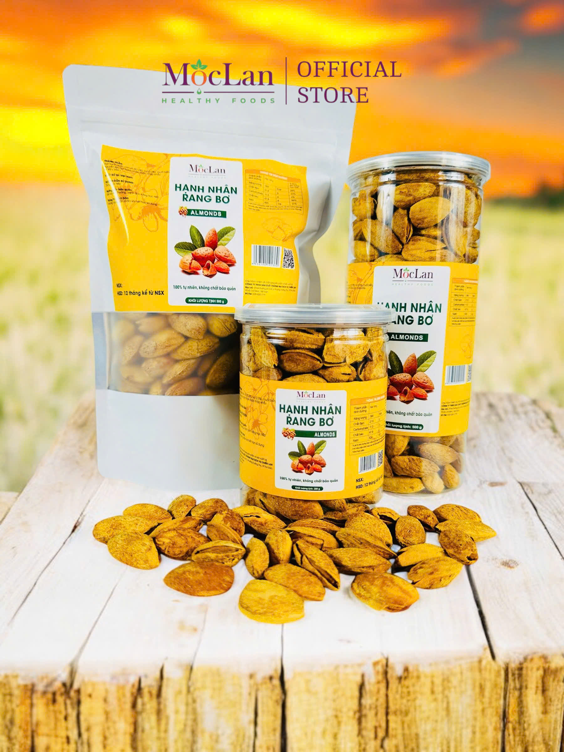 Mô tả Hạnh nhân rang bơ Mộc Lan - Mỹ loại 1 - 250g, 500g - 2