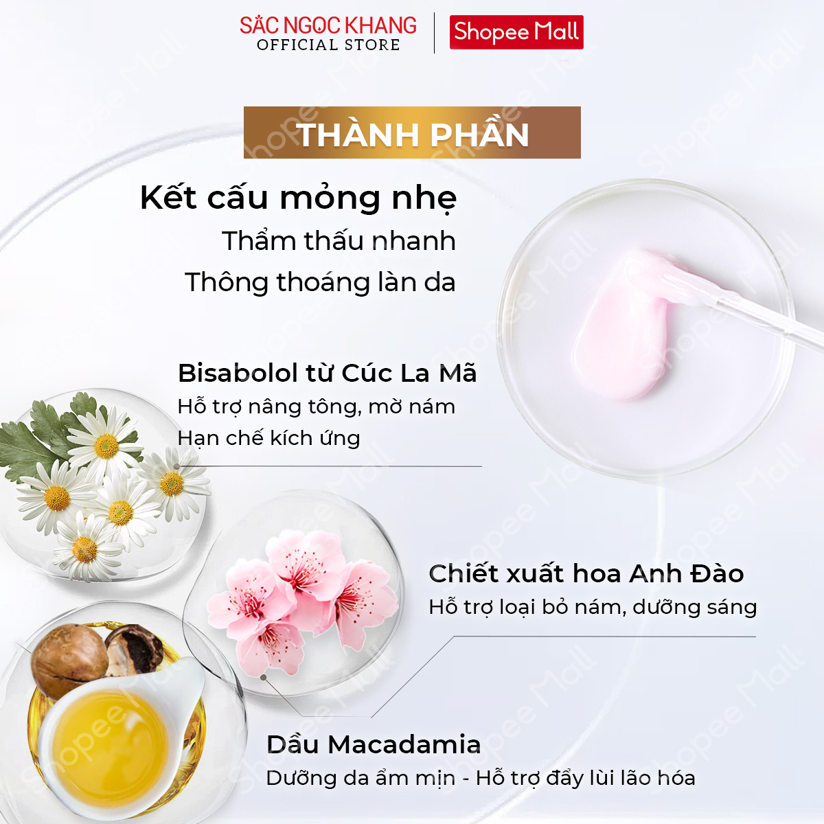 Công dụng Kem dưỡng da ban ngày Sắc Ngọc Khang 5 trong 1