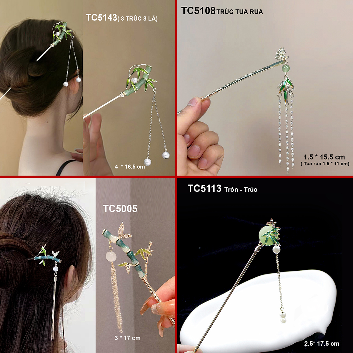 Mô tả GOTI Trâm Cài Tóc Búi Hoa Lá Thanh Lịch Phong Cách Cổ Trang, Hiện Đại Dành Cho Nữ TC5099 - 5
