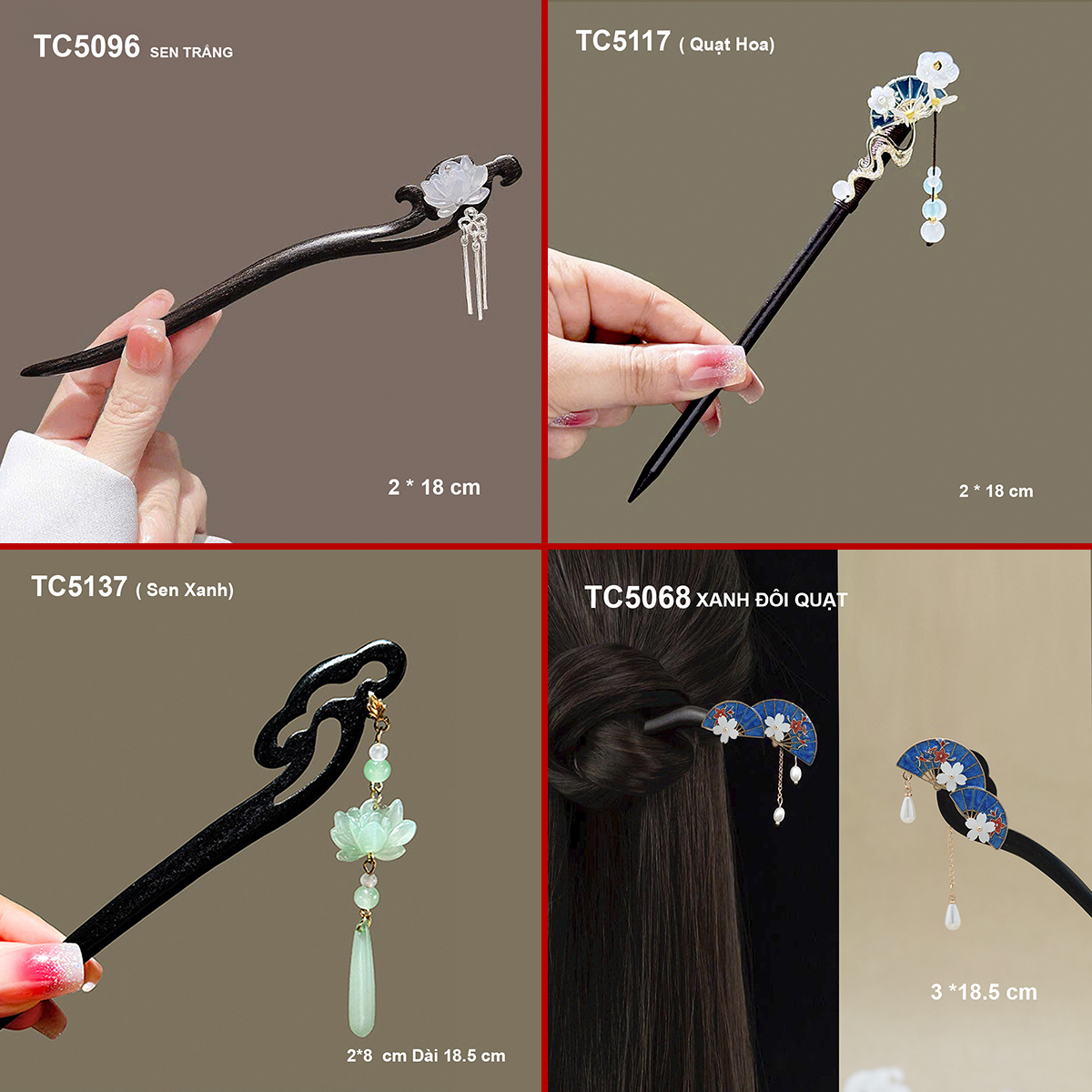 Mô tả GOTI Trâm Cài Tóc Búi Hoa Lá Thanh Lịch Phong Cách Cổ Trang, Hiện Đại Dành Cho Nữ TC5099 - 4