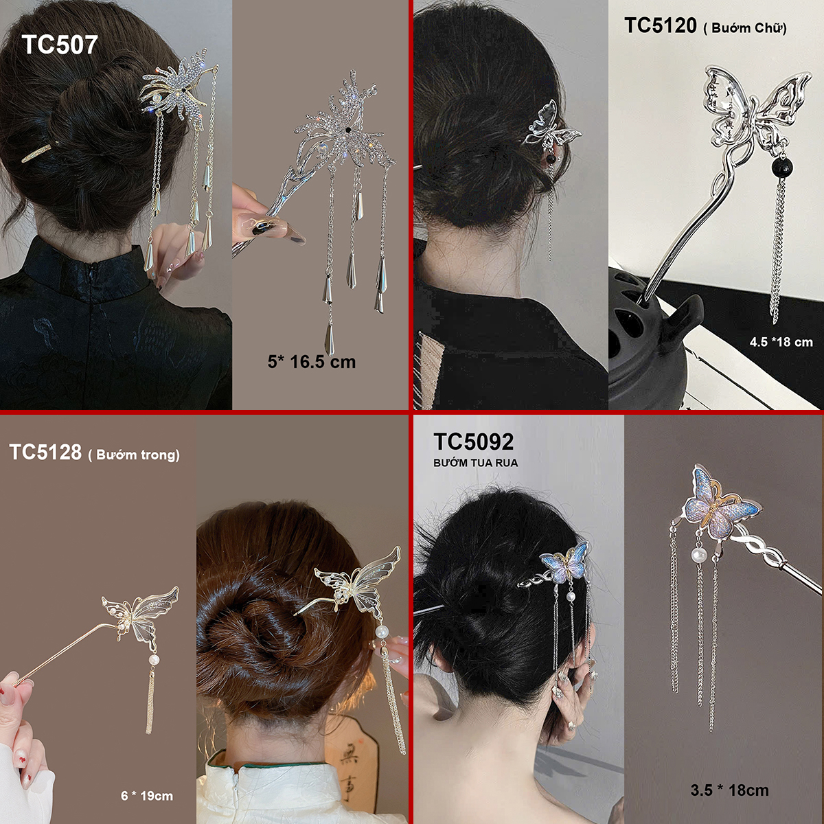 Mô tả GOTI Trâm Cài Tóc Búi Hoa Lá Thanh Lịch Phong Cách Cổ Trang, Hiện Đại Dành Cho Nữ TC5099 - 8