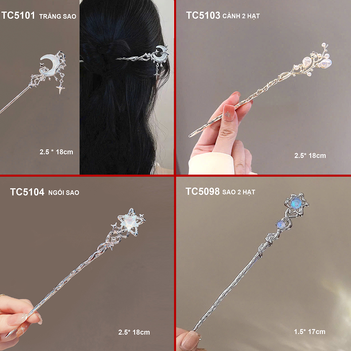 Mô tả GOTI Trâm Cài Tóc Búi Hoa Lá Thanh Lịch Phong Cách Cổ Trang, Hiện Đại Dành Cho Nữ TC5099 - 2