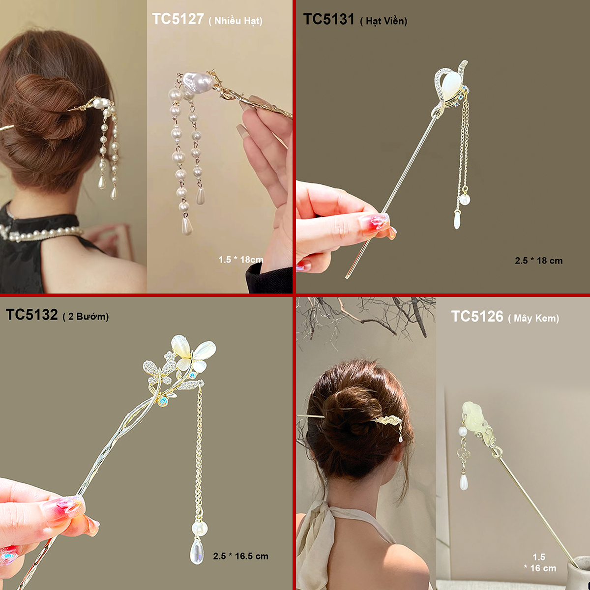 Mô tả GOTI Trâm Cài Tóc Búi Hoa Lá Thanh Lịch Phong Cách Cổ Trang, Hiện Đại Dành Cho Nữ TC5099 - 3
