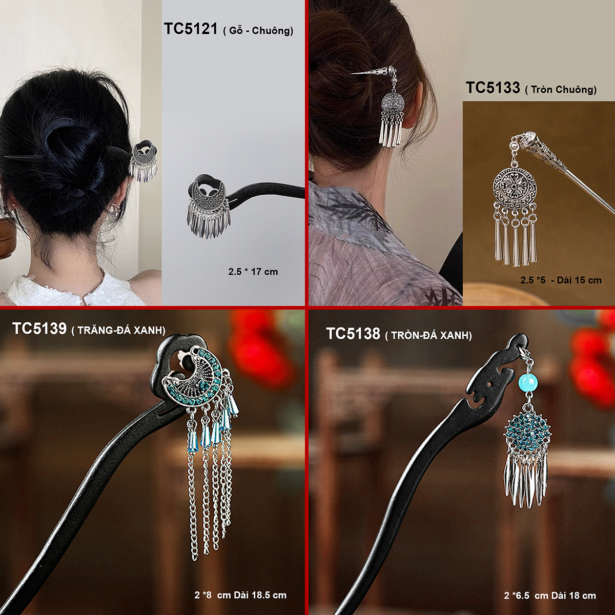 Mô tả GOTI Trâm Cài Tóc Búi Hoa Lá Thanh Lịch Phong Cách Cổ Trang, Hiện Đại Dành Cho Nữ TC5099 - 6