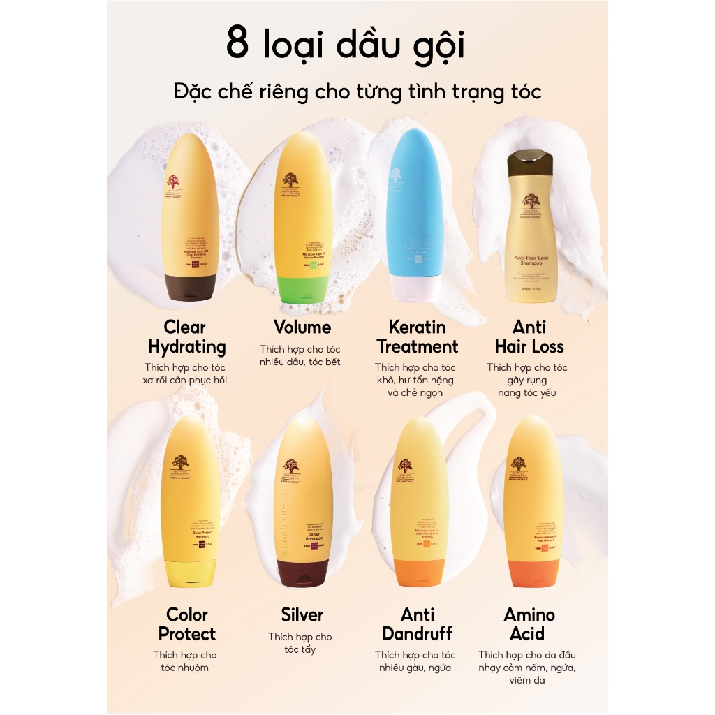 Mô tả Dầu gội kiềm dầu cho tóc dầu bết Arganmidas, dầu gội tạo phồng chân tóc 450ml - 7