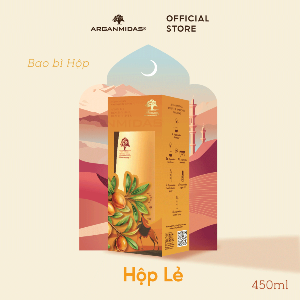 Mô tả Dầu gội kiềm dầu cho tóc dầu bết Arganmidas, dầu gội tạo phồng chân tóc 450ml - 8