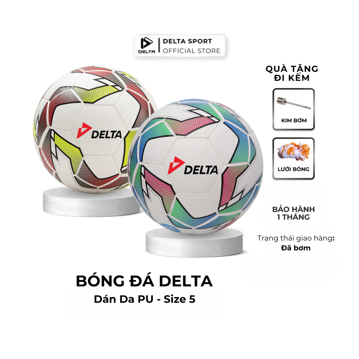 Mô tả Bóng Đá DELTA CAMPO Semi 5D Size 5 Dán Ép Nhiệt Da PU Hàn Quốc Chống Nước Tốt Từ 12 Tuổi DELTACA03 - 1