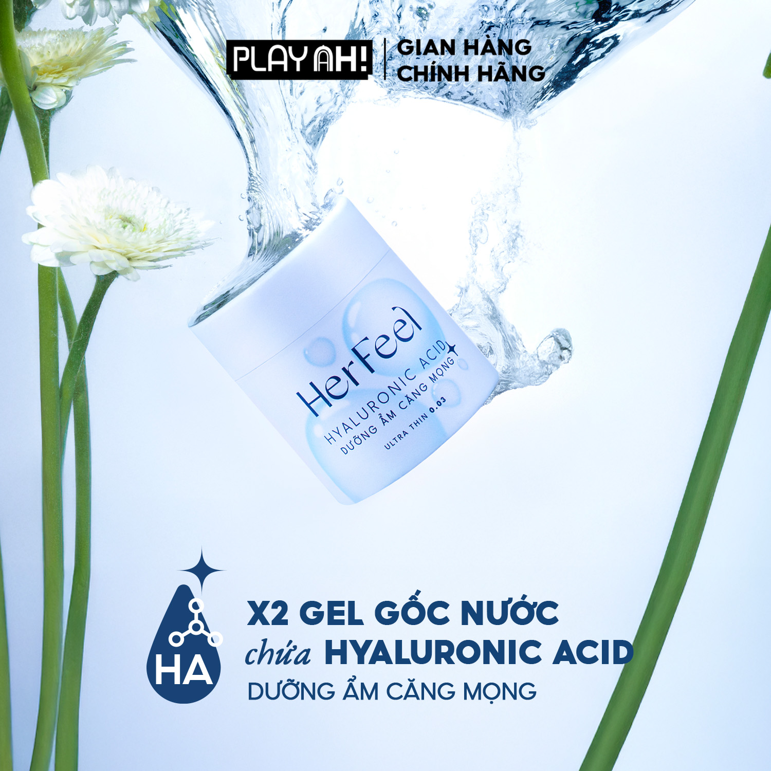 Mô tả Bao cao su dưỡng ẩm Her Feel HA Hộp 3/10 Gấp đôi gel dưỡng ẩm cao cấp - 4