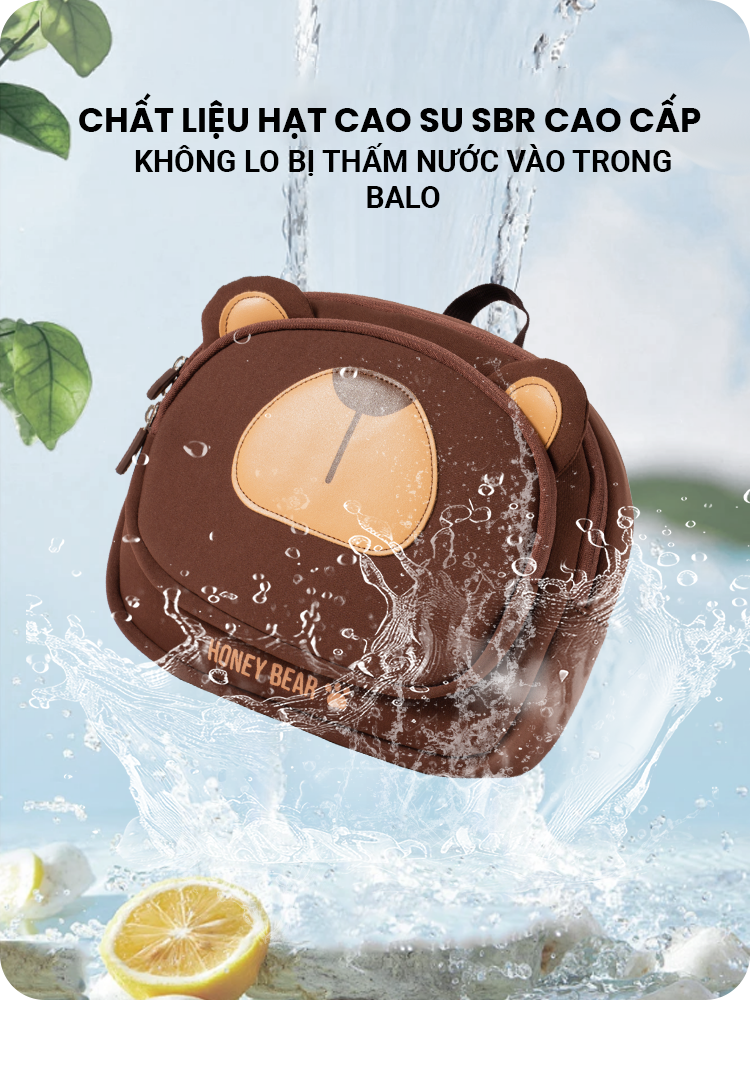 Mô tả Balo trẻ em từ 2 đến 5 tuổi hình gấu 1989KIDS cặp cho bé mẫu giáo chất liệu mềm mại,siêu nhẹ 290gram,balo cute - 7