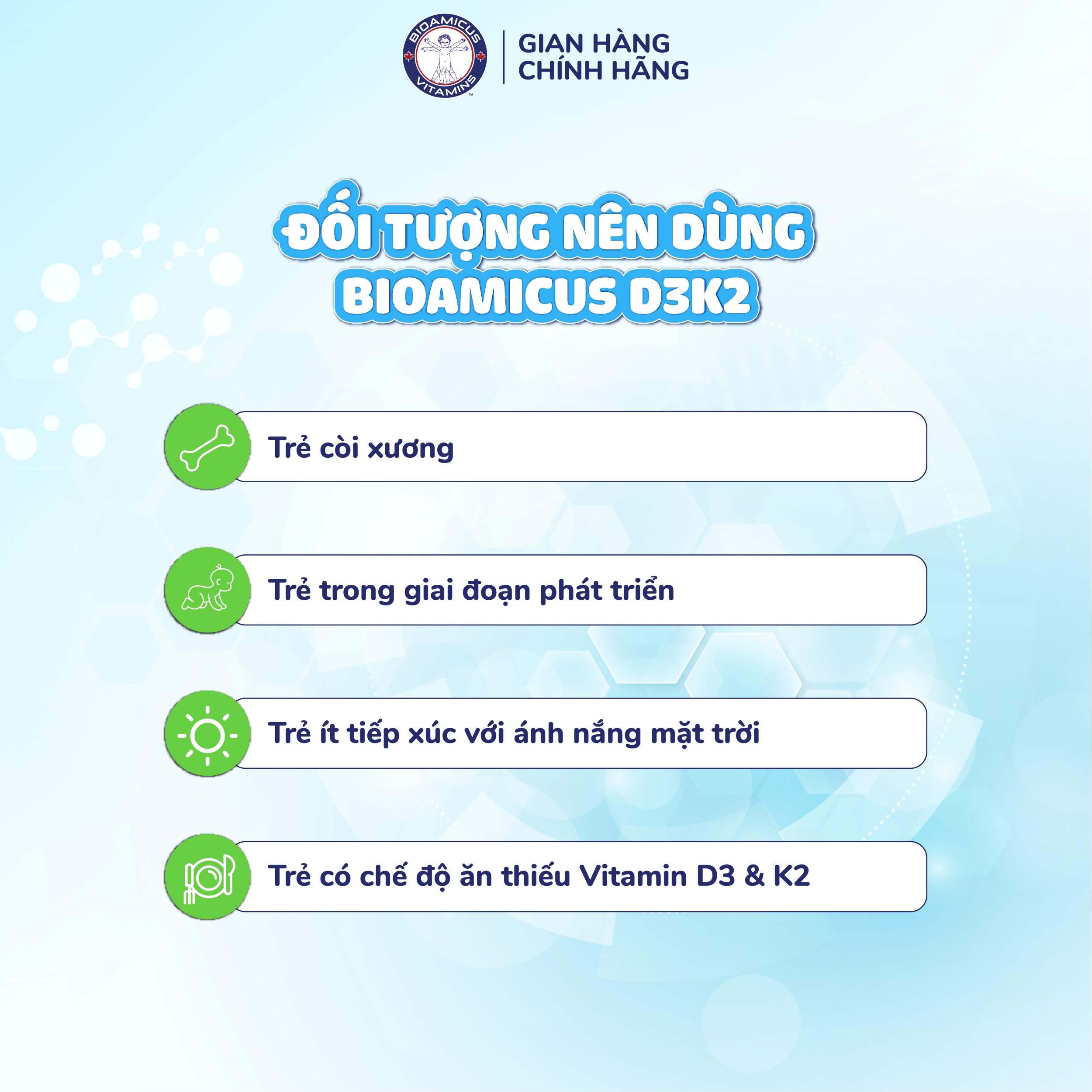 Mô tả BioAmicus Vitamin D3K2 giúp trẻ phát triển chiều cao - Vitamin D3K2 MK-7 Cho Trẻ Lọ 10mL - 4