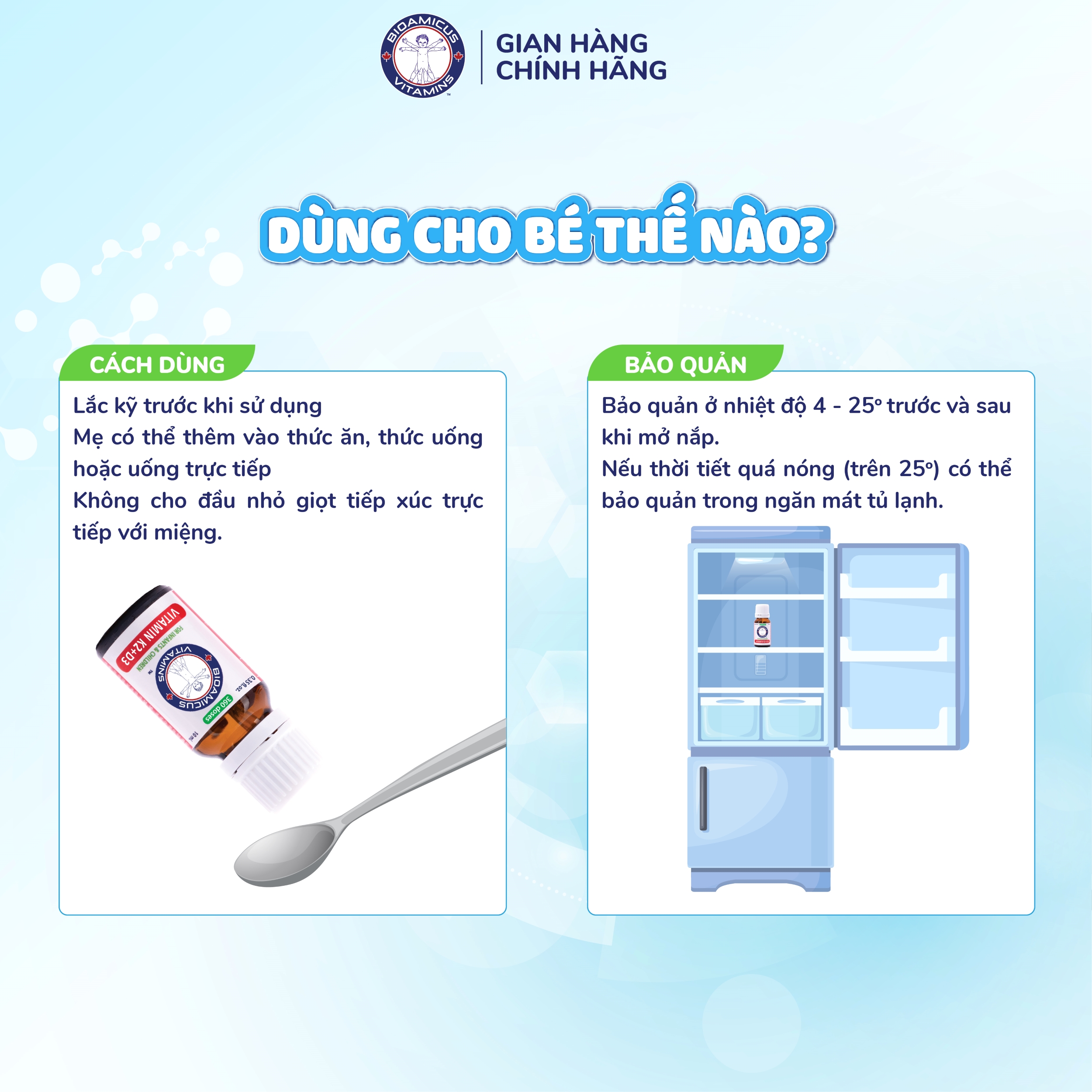 Mô tả BioAmicus Vitamin D3K2 giúp trẻ phát triển chiều cao - Vitamin D3K2 MK-7 Cho Trẻ Lọ 10mL - 6