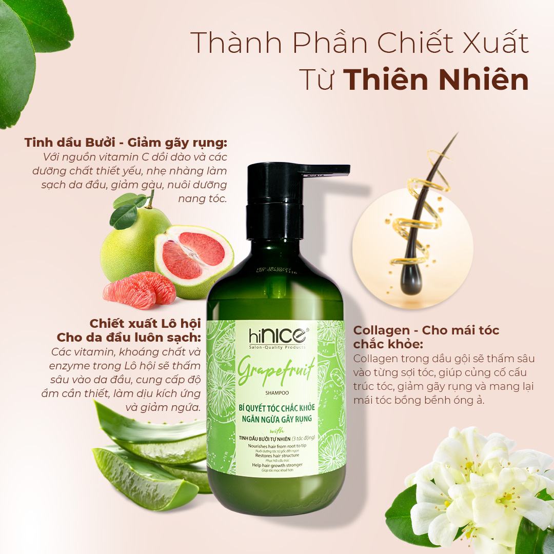 Mô tả Combo 2 Chai Dầu Gội Bưởi hiNICE Hỗ Trợ Mọc Tóc, Giảm Gãy Rụng, Tóc Chắc Khoẻ - 1