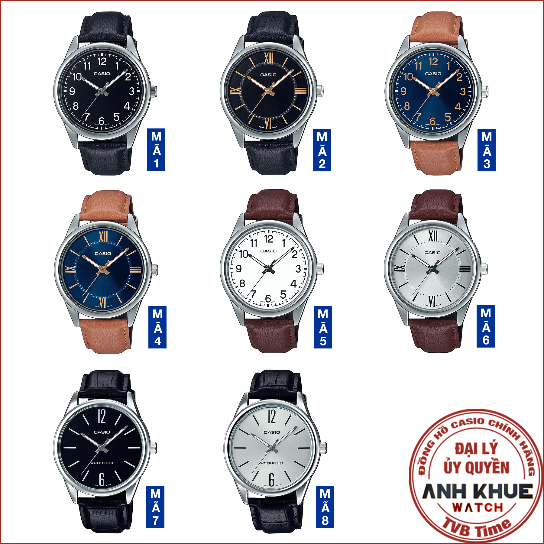 Mô tả Đồng hồ nam dây da Casio chính hãng MTP-V005 Series (40mm) - 1