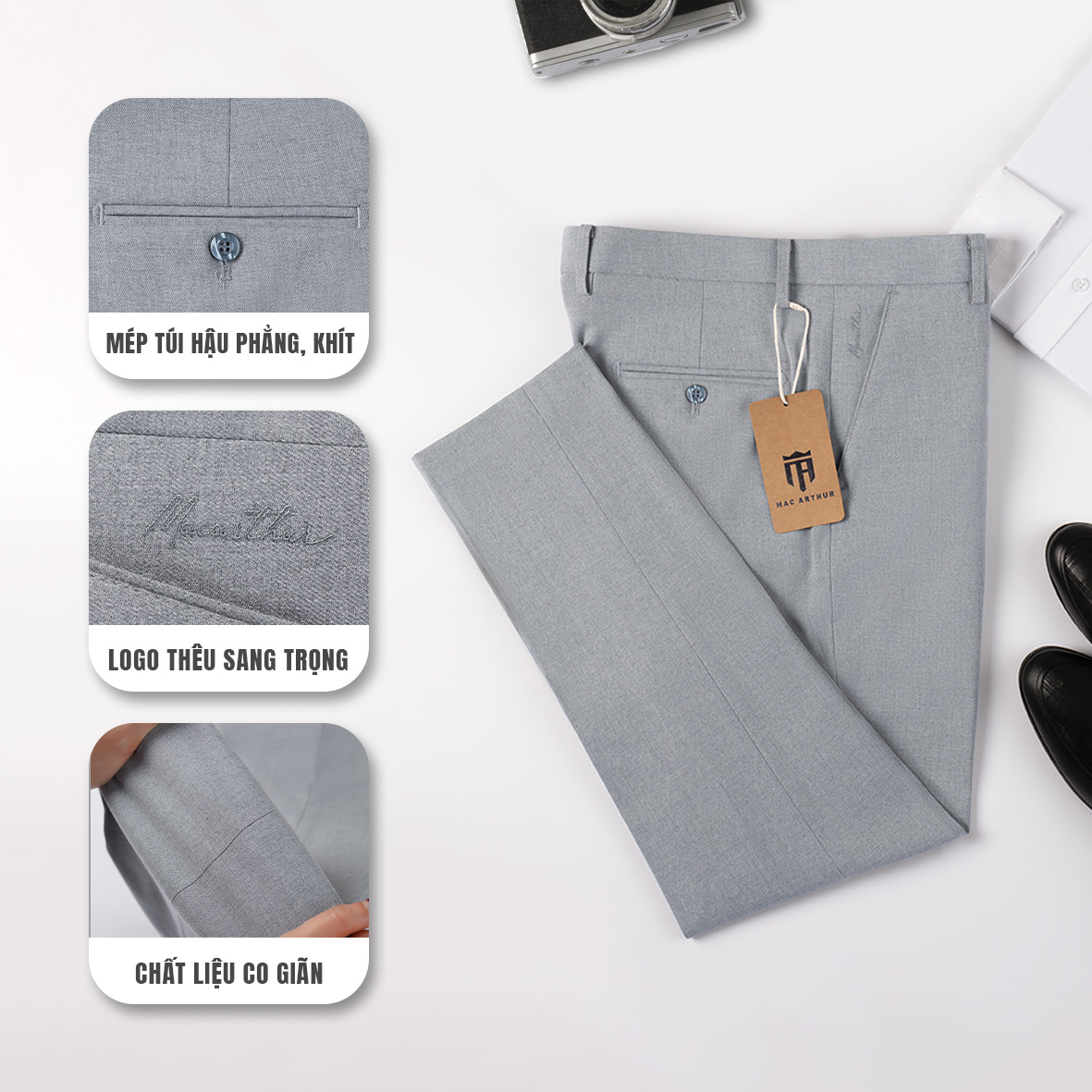 Mô tả Quần âu nam giữ form cao cấp chính hãng MAC ARTHUR vải dày dặn, bền chắc, giữ phom cực tốt - 1