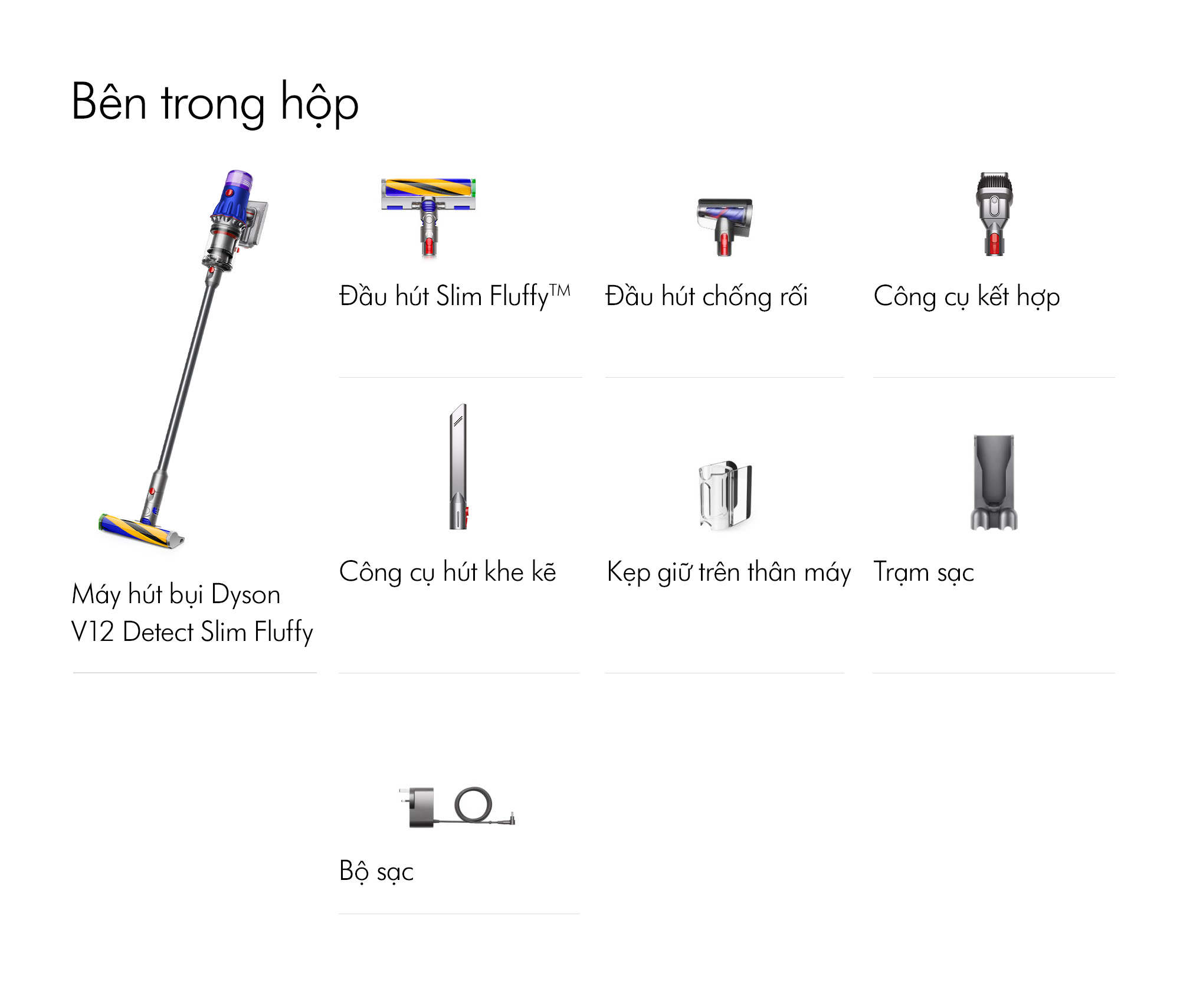 Mô tả Máy hút bụi không dây Dyson V12 Detect ™ Slim Fluffy (Xanh Xám) - 3