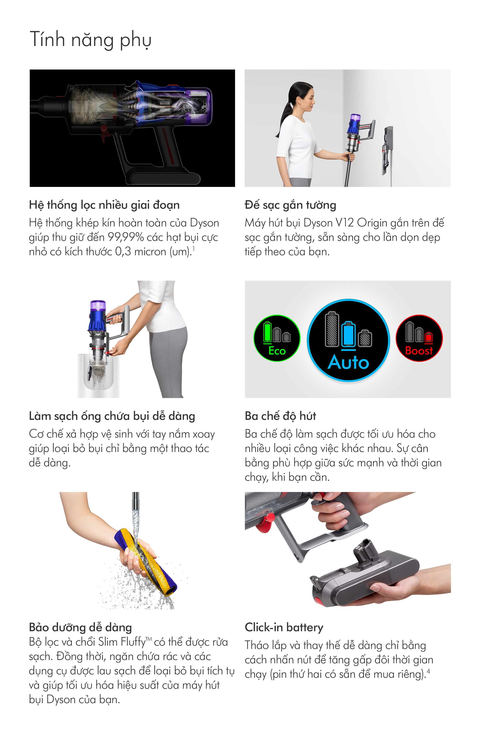Mô tả Máy hút bụi không dây Dyson V12 Detect ™ Slim Fluffy (Xanh Xám) - 11