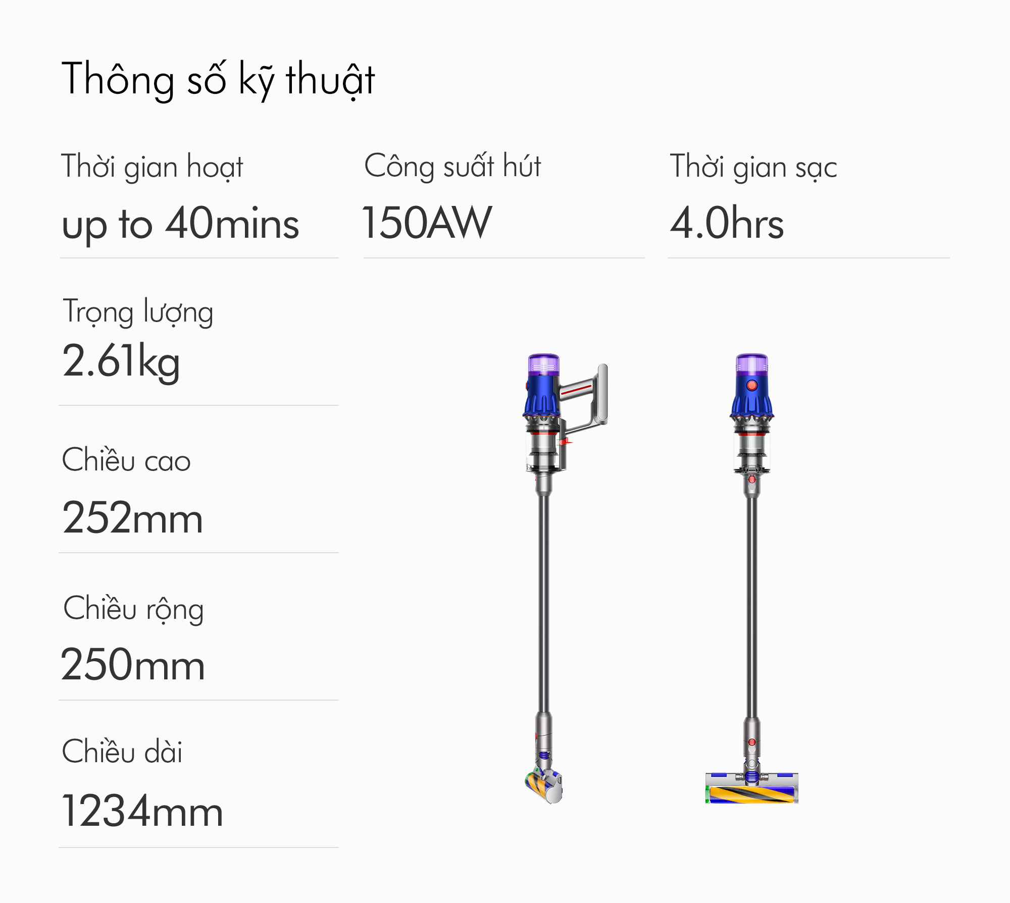 Mô tả Máy hút bụi không dây Dyson V12 Detect ™ Slim Fluffy (Xanh Xám) - 12