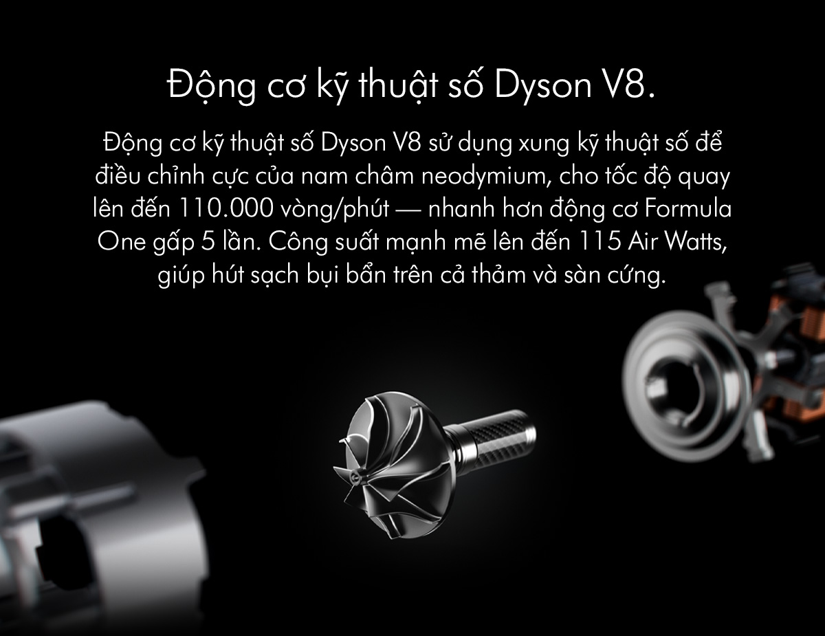 Mô tả Máy hút bụi không dây Dyson V8 ™ Absolute (Xám Bạc) - 8