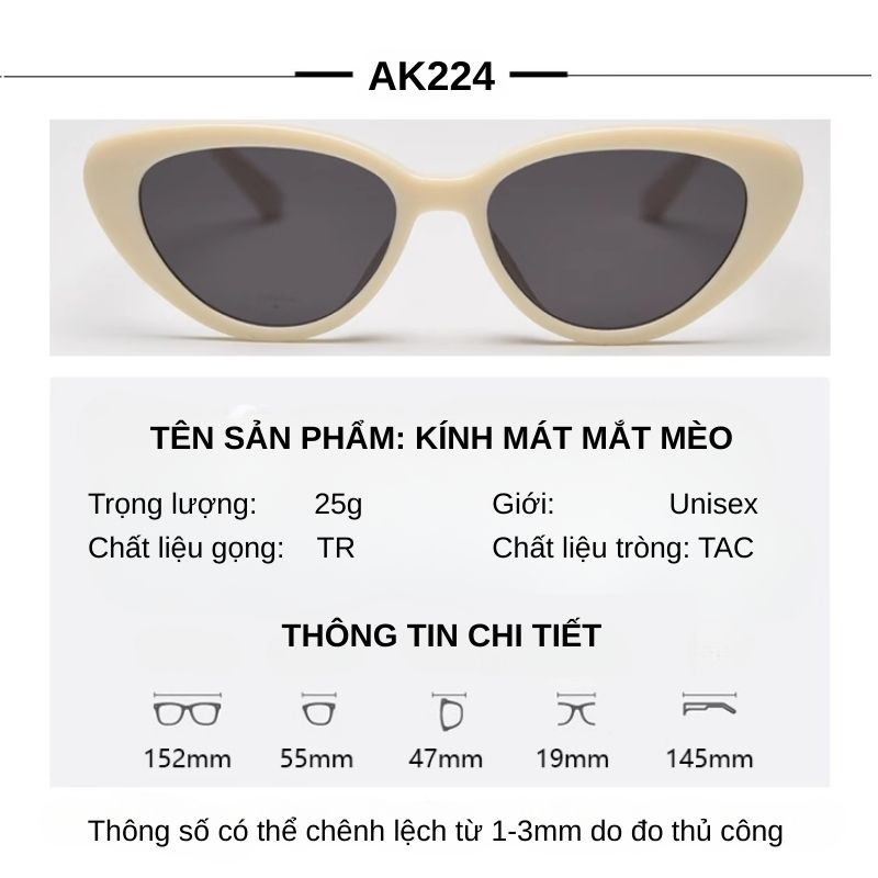 Mô tả Kính Mát Phân Cực Mắt Mèo Nam Nữ AORON Hot Trend 2025 Chất Liệu TR90 Bền Bỉ Chống Tia UV400 - 4
