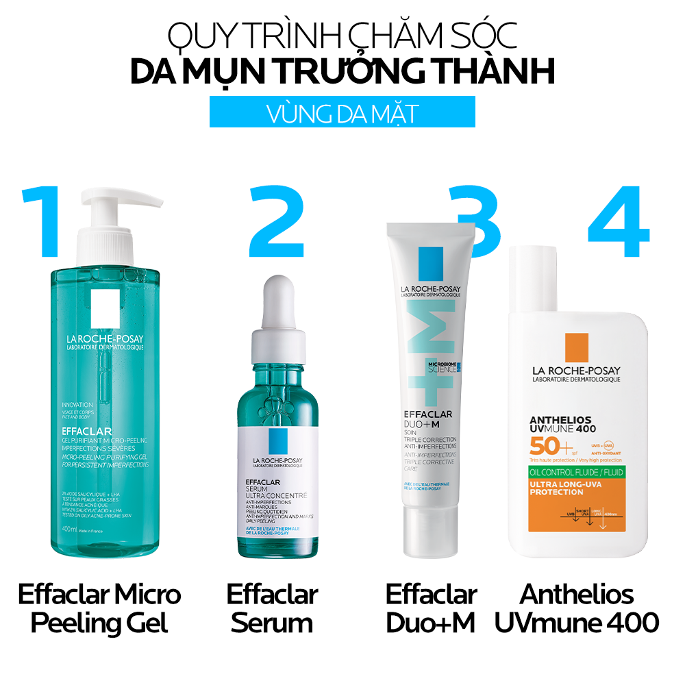 Mô tả Gel rửa mặt và tắm La Roche Posay Effaclar Micro-Peeling Purifying Gel 400ml - 6