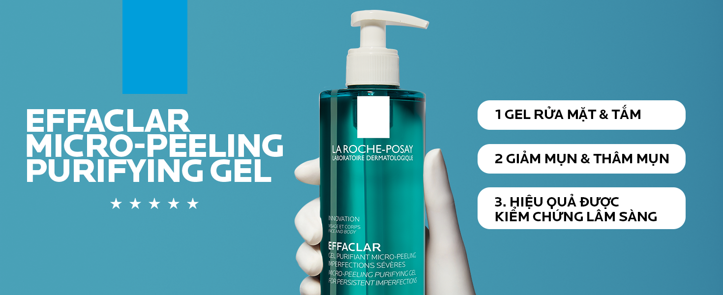 Mô tả Gel rửa mặt và tắm La Roche Posay Effaclar Micro-Peeling Purifying Gel 400ml - 8