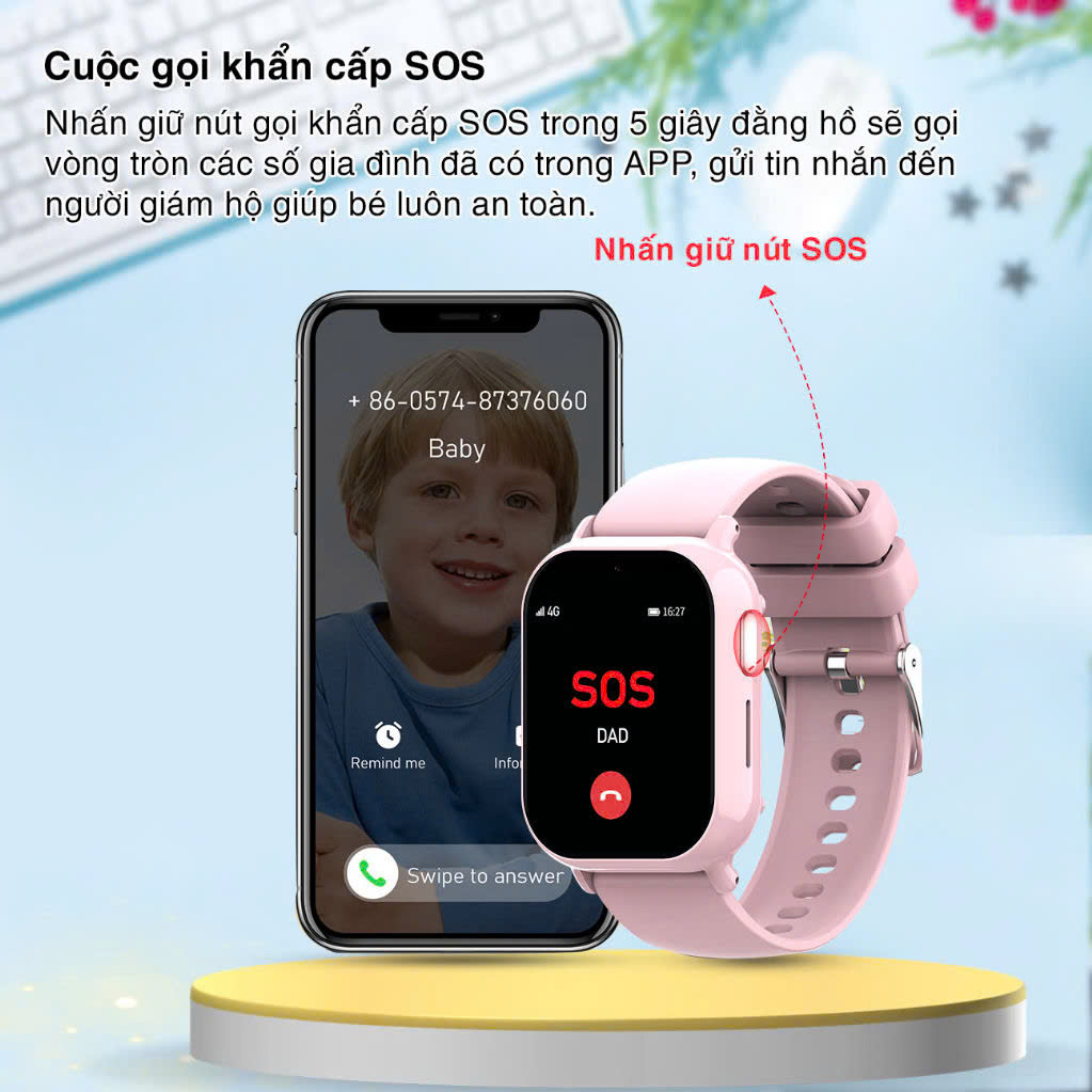 Mô tả Đồng hồ thông minh trẻ em MANIGO M05 định vị nghe gọi 2 chiều call video cảnh báo BH 12 tháng - 4