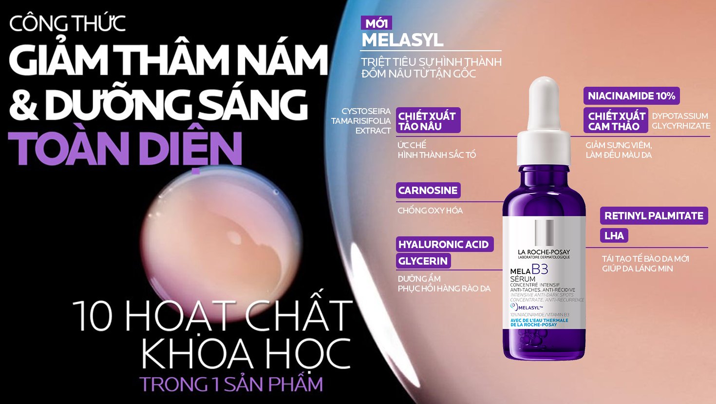 Mô tả Dưỡng chất giảm thâm nám và dưỡng sáng toàn diện La Roche-Posay Mela B3 serum 30ml - 4