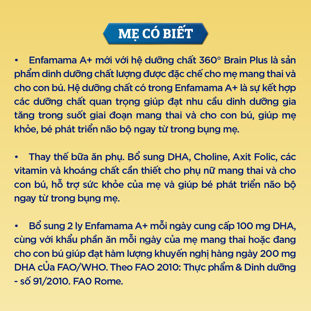 Mô tả Sữa Bột Bầu Enfamama A+ với 360° Brain Plus - Vị Vanilla - 400g - 1