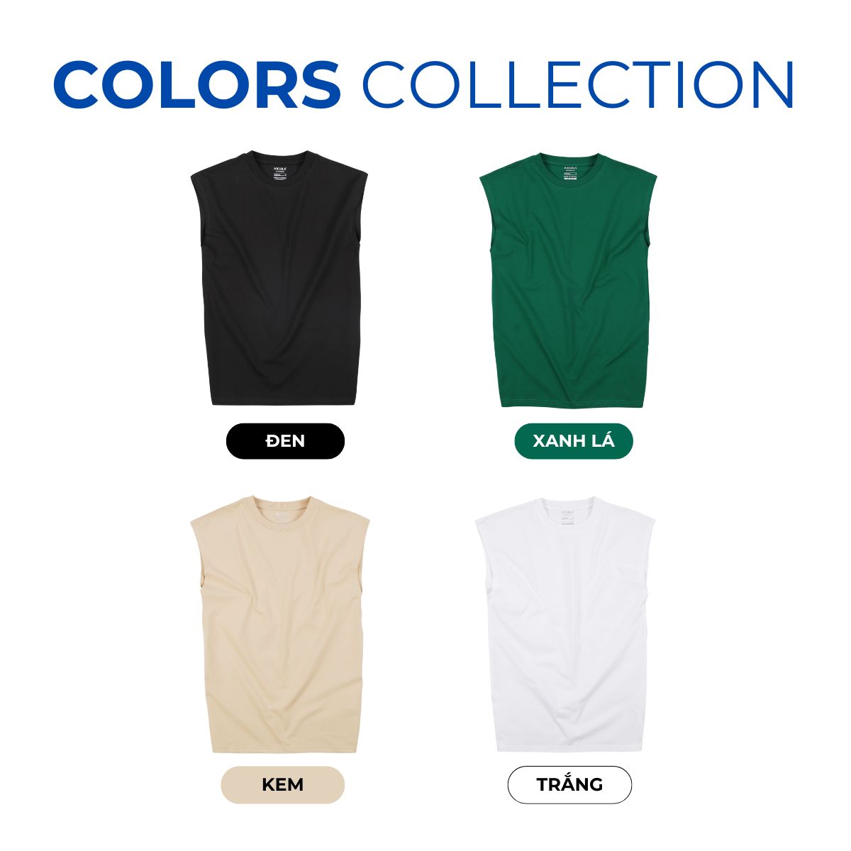 Mô tả Áo Tanktop Ba Lỗ Nam AKUBA Cổ Tròn Form Regular Cotton 100% Sợi Tự Nhiên Thoáng Mát | 01JE1079 - 5