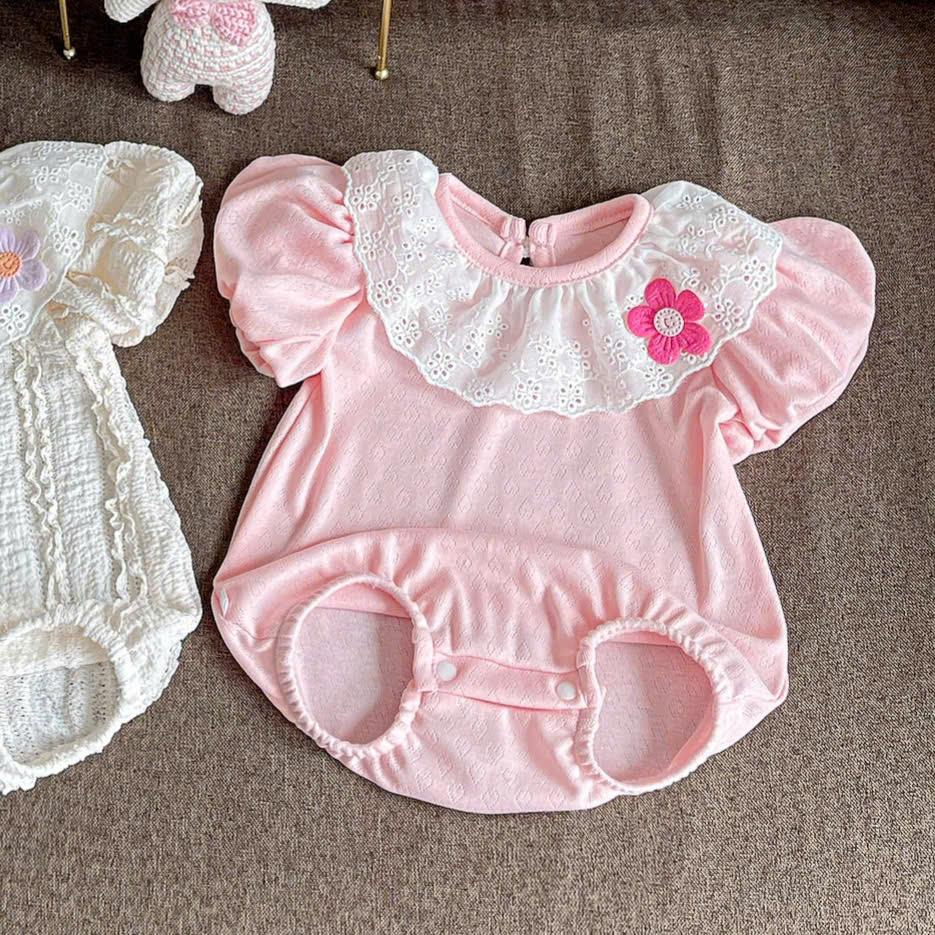 Mô tả Set Body Cổ Ren Đính Hoa Cho Bé Gái Sơ Sinh 1 2 Tuổi MINTSCLOSET - BS6448 - 2