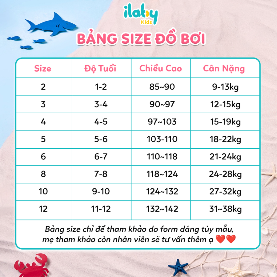Mô tả Set đồ bơi bé gái ILABY đồ bơi chất liệu thun lạnh thiết kế áo liền váy có lót quần [3169] - 2