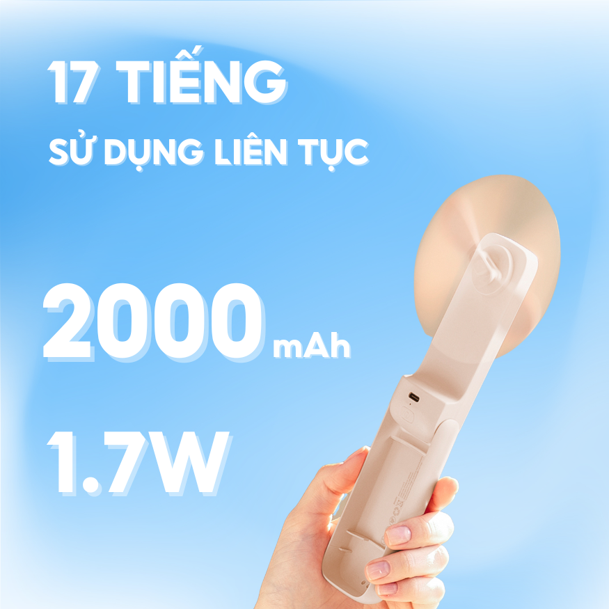 Mô tả Quạt Mini Cầm Tay Gấp Gọn BUMAS B3 - Tự Động Ngắt Khi Chạm Vào - Bảo Hành 6 Tháng Miễn Phí - 3