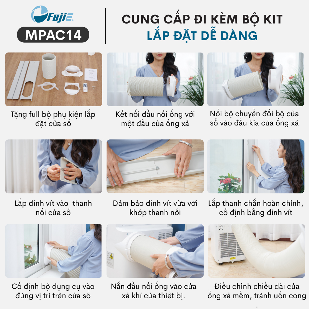Mô tả Máy điều hòa di động thông minh FujiE MPAC14 công suất 14000BTU Bảng điều khiển điện tử cảm ứng - 3