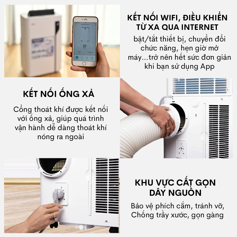 Mô tả Máy điều hòa di động thông minh FujiE MPAC14 công suất 14000BTU Bảng điều khiển điện tử cảm ứng - 4