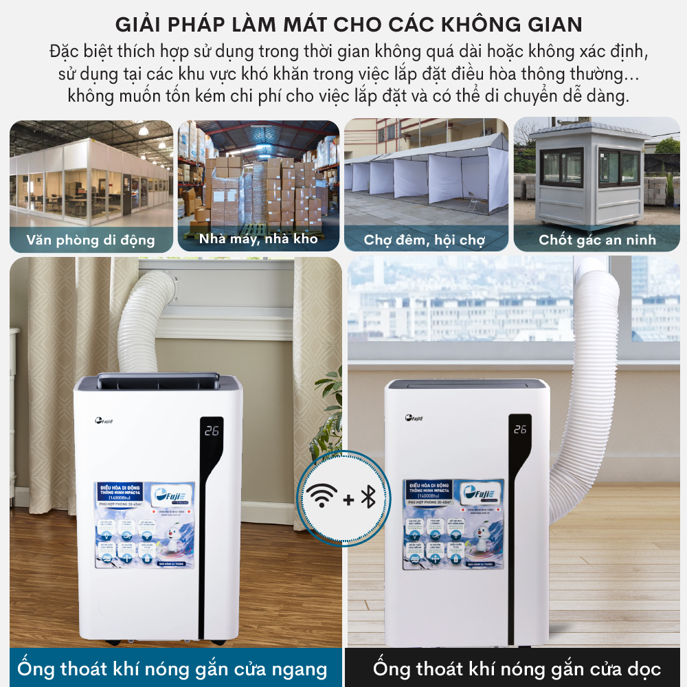 Mô tả Máy điều hòa di động thông minh FujiE MPAC14 công suất 14000BTU Bảng điều khiển điện tử cảm ứng - 6