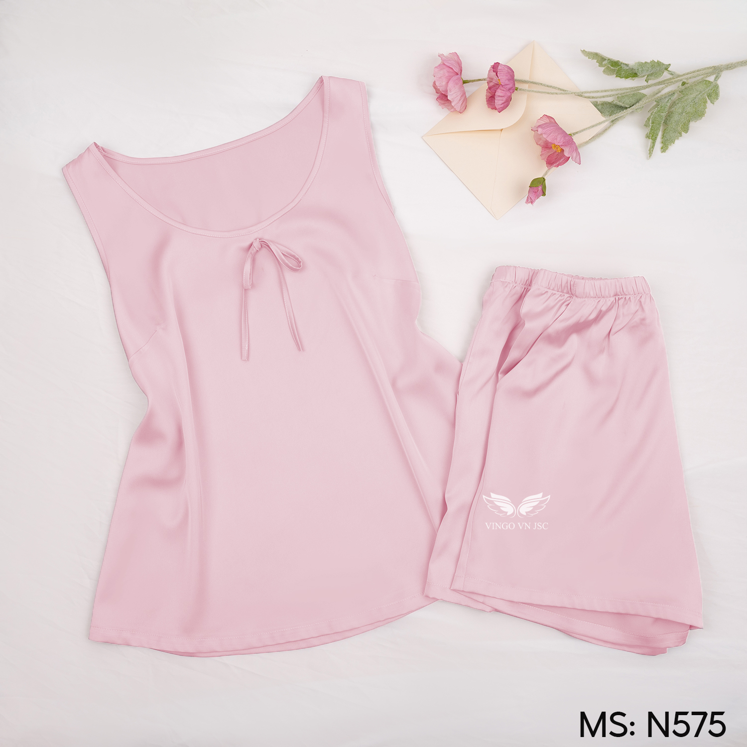 Mô tả Bộ ngủ 2 dây đồ mặc nhà lụa VINGO mặc mùa hè N575 VNGO - 1
